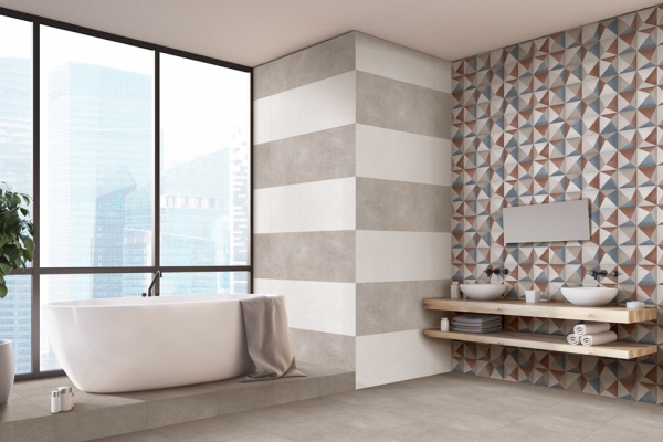Digital Wall Tiles Bathroom Wall Tiles misty light + dark + decor