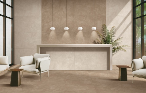 Full Body Technical Porcelain Tiles Concrete Look infinity beige + mocha grande