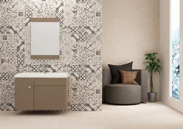 Glazed Porcelain Tiles Concrete Look rio bianco & rio bianco decor