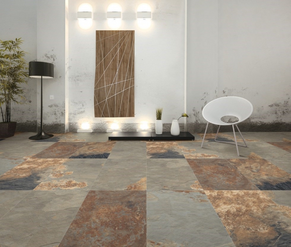 Glazed Porcelain Tiles Concrete Look superb slate verde grande