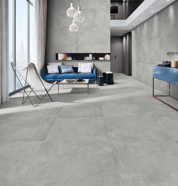 Glazed Porcelain Tiles Concrete Look work cemento