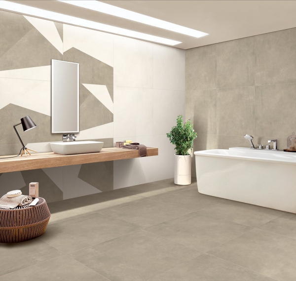 Glazed Porcelain Tiles Concrete Look work sabbia and work bronzo