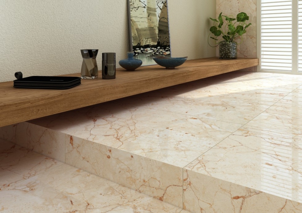 Glazed Porcelain Tiles Marble Look atlas crema