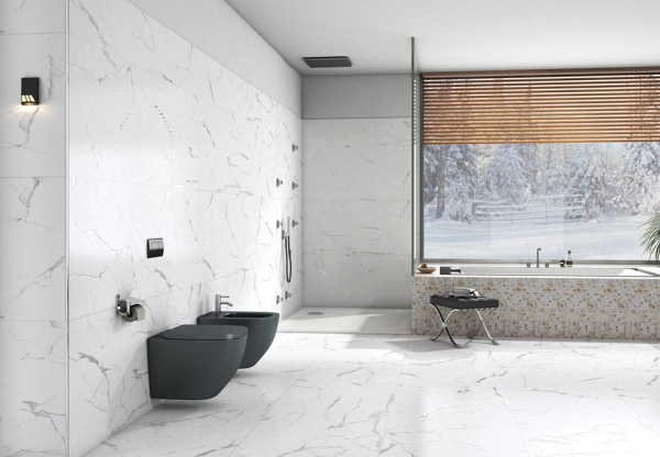 Glazed Porcelain Tiles Marble Look borgini grey grande