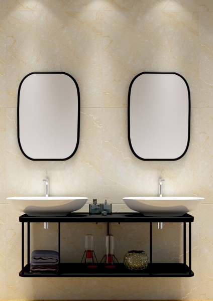 Glazed Porcelain Tiles Marble Look bottochino crema