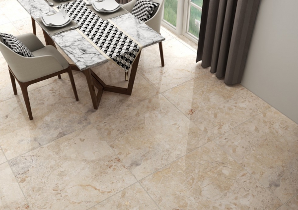 Glazed Porcelain Tiles Marble Look breccia gold