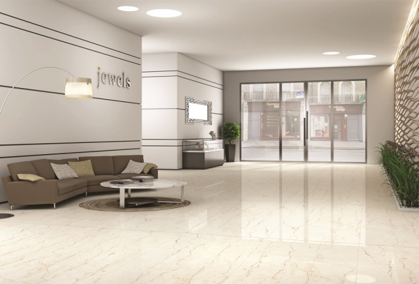 Glazed Porcelain Tiles Marble Look classico ivory grande