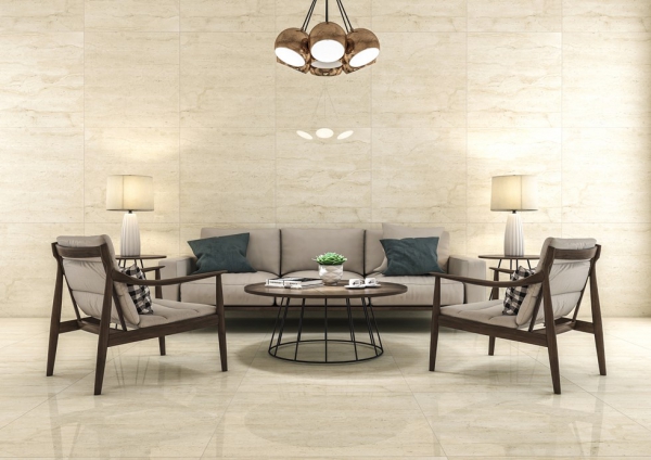 Glazed Porcelain Tiles Marble Look dino crema