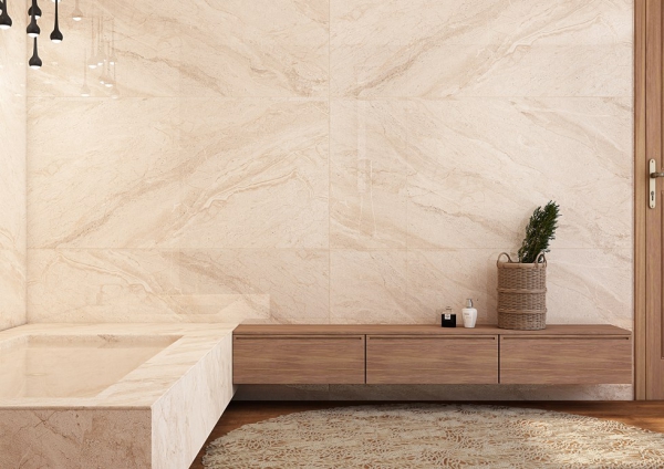 Glazed Porcelain Tiles Marble Look dyna crema grande