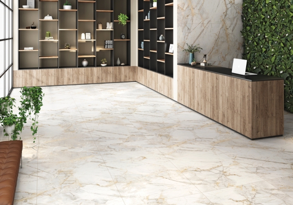 Glazed Porcelain Tiles Marble Look endless royal calacatta