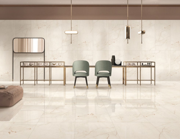 Glazed Porcelain Tiles Marble Look fantasy crema grande