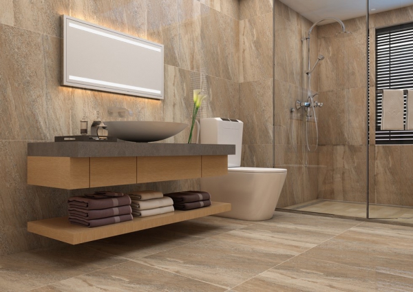 Glazed Porcelain Tiles Marble Look forest brown