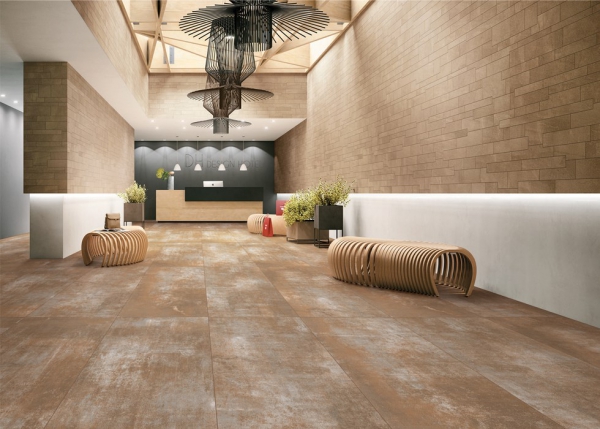 Glazed Porcelain Tiles Marble Look golden age rust grande