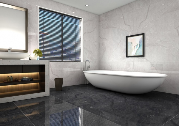 Glazed Porcelain Tiles Marble Look highstone nero