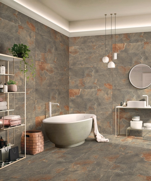Glazed Porcelain Tiles Marble Look millenium  slate verde grande