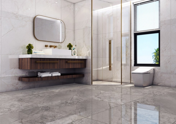 Glazed Porcelain Tiles Marble Look montale bianco grey