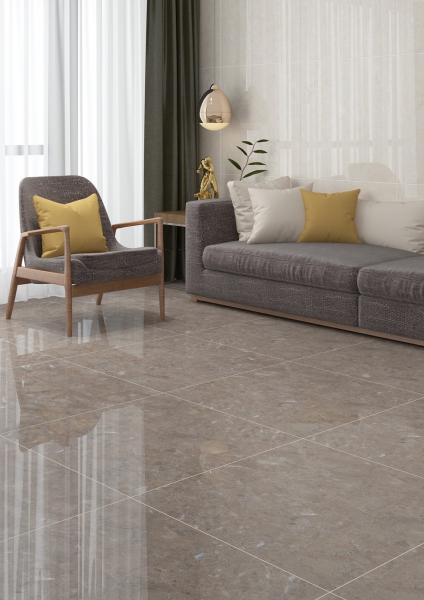 Glazed Porcelain Tiles Marble Look natural slate brown