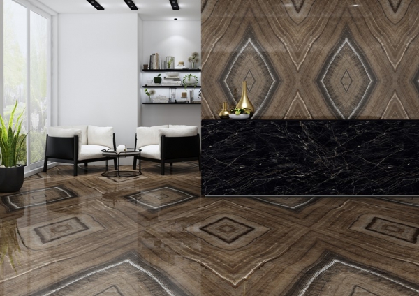 Glazed Porcelain Tiles Marble Look onxy earth grande