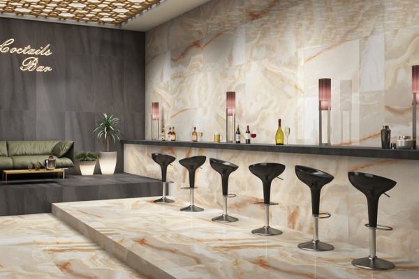 Glazed Porcelain Tiles Marble Look onyx gold grande