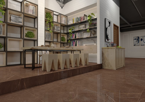 Glazed Porcelain Tiles Marble Look pulpis choco grande