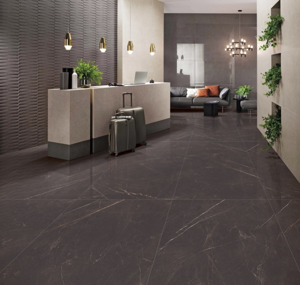 Glazed Porcelain Tiles Marble Look pulpis coffee grande