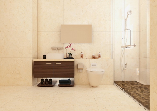 Glazed Porcelain Tiles Marble Look river beige