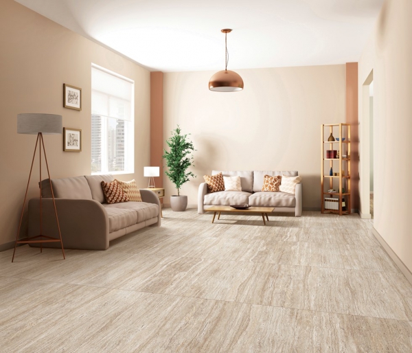 Glazed Porcelain Tiles Marble Look river trevertino