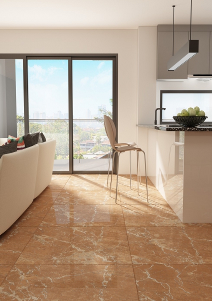 Glazed Porcelain Tiles Marble Look rosso red