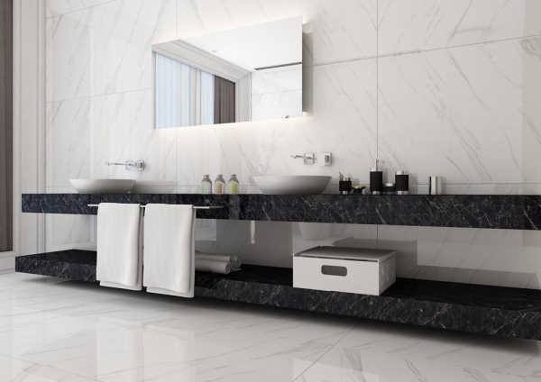 Glazed Porcelain Tiles Marble Look satuario shine grande