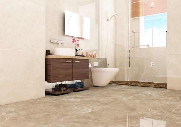 Glazed Porcelain Tiles Marble Look tivoli beige + brown grande
