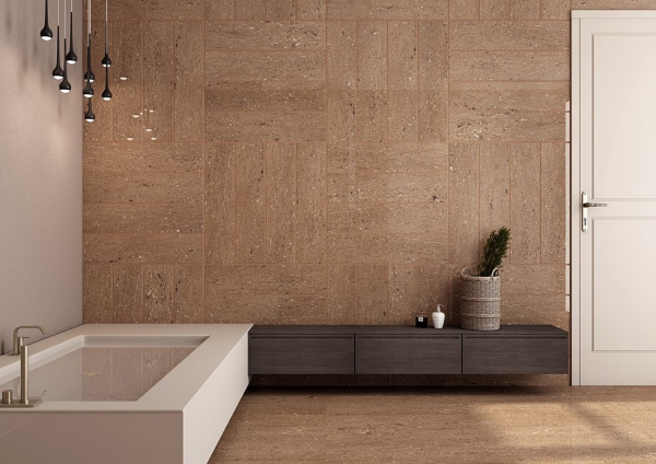 Glazed Porcelain Tiles Marble Look travertine bronze