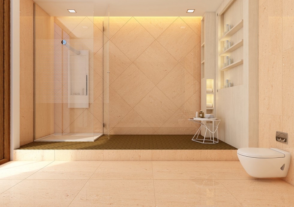 Glazed Porcelain Tiles Marble Look travertine gold