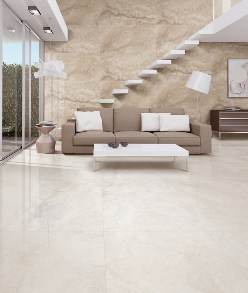 Glazed Porcelain Tiles Marble Look travertino classic&ice grande