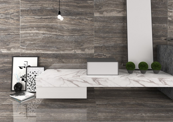 Glazed Porcelain Tiles Marble Look travertino lux