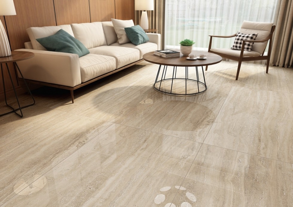 Glazed Porcelain Tiles Marble Look travertino rex