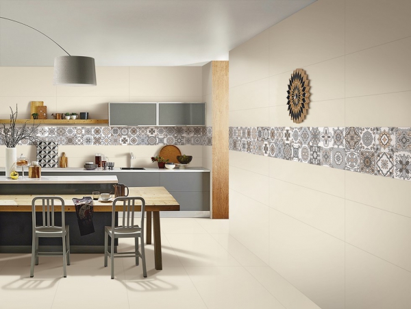 Glazed Porcelain Tiles Marble Look velvet beige  decor