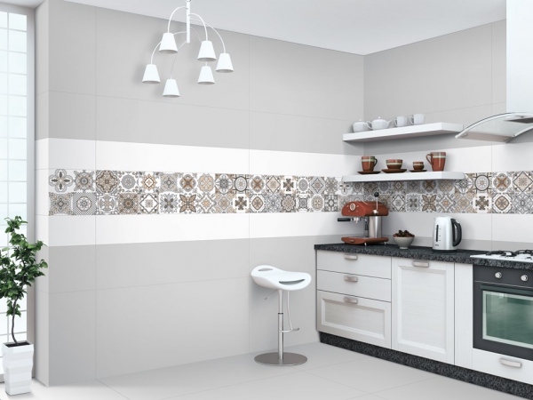 Glazed Porcelain Tiles Marble Look velvet blanco  decor  soft grey