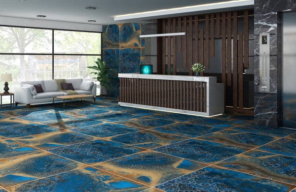 Glazed Porcelain Tiles Metal Look epic tourquis