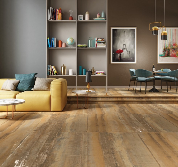 Glazed Porcelain Tiles Metal Look fusion gold royai