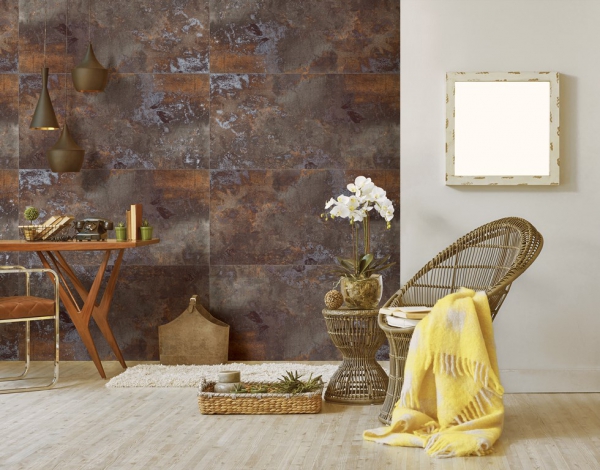 Glazed Porcelain Tiles Metal Look plutonic earth