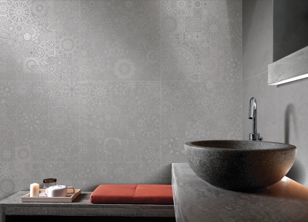 Glazed Porcelain Tiles Wall & Decor elementi silver and mandala silver