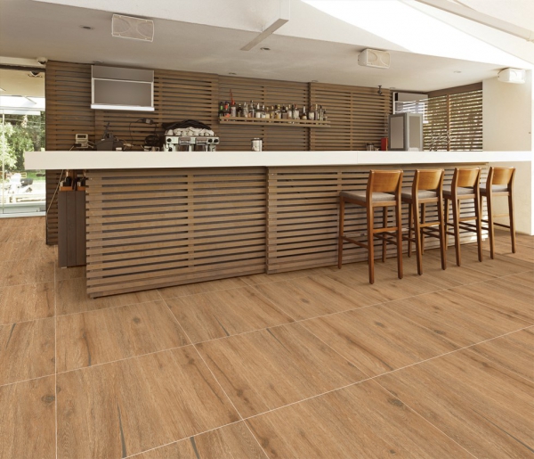 Glazed Porcelain Tiles Wood Look ethnic natural