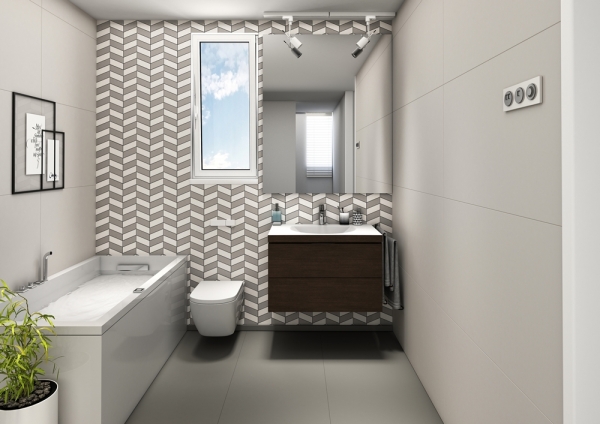 Mosaic Tile  arrow   grigio matt
