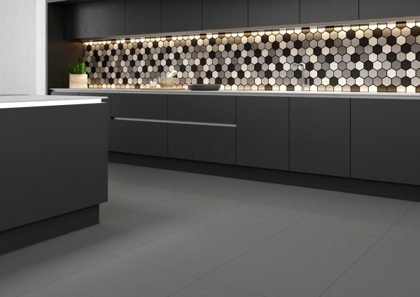 Mosaic Tile  honeycomb   nero matt
